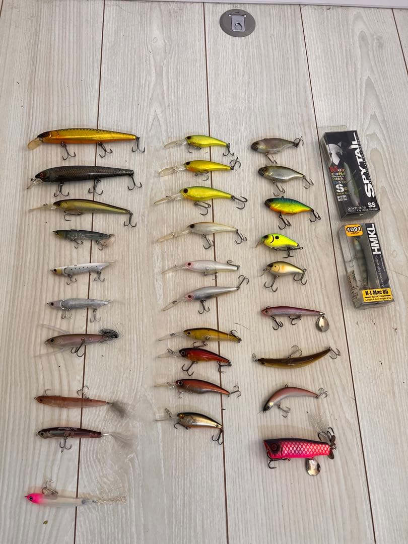 【バス釣りセット】ロッド６本・リール6台・バッカン・ウェストバック・ルアー各種