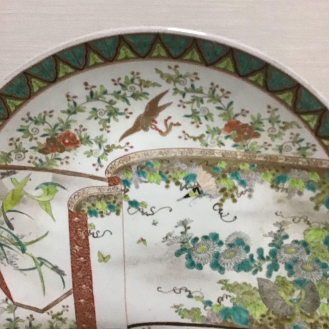 色絵古伊万里花鳥の図大皿