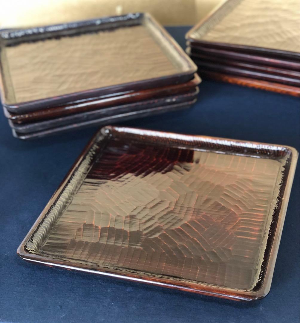 割引❗️《R》伝統工芸 讃岐彫 四方膳 讃岐膳5客 刳抜　251007あ7