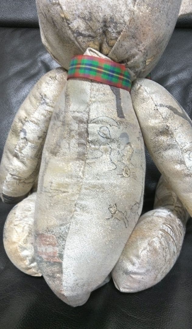 テディベア　西陣織　正絹　ぬいぐるみ　希少　一点もの　ヴィンテージ