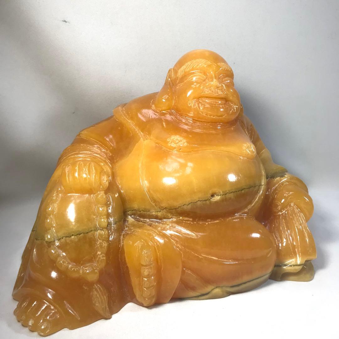 布袋様　布袋尊　天然石　大理石　オニックス　開運　金運　高級　置物　未使用