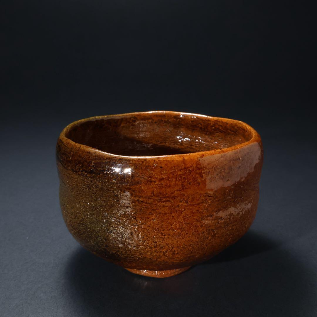 抹茶碗　大樋焼　大樋年郎　飴釉　大樋10代　共箱・共布　6R1427お10