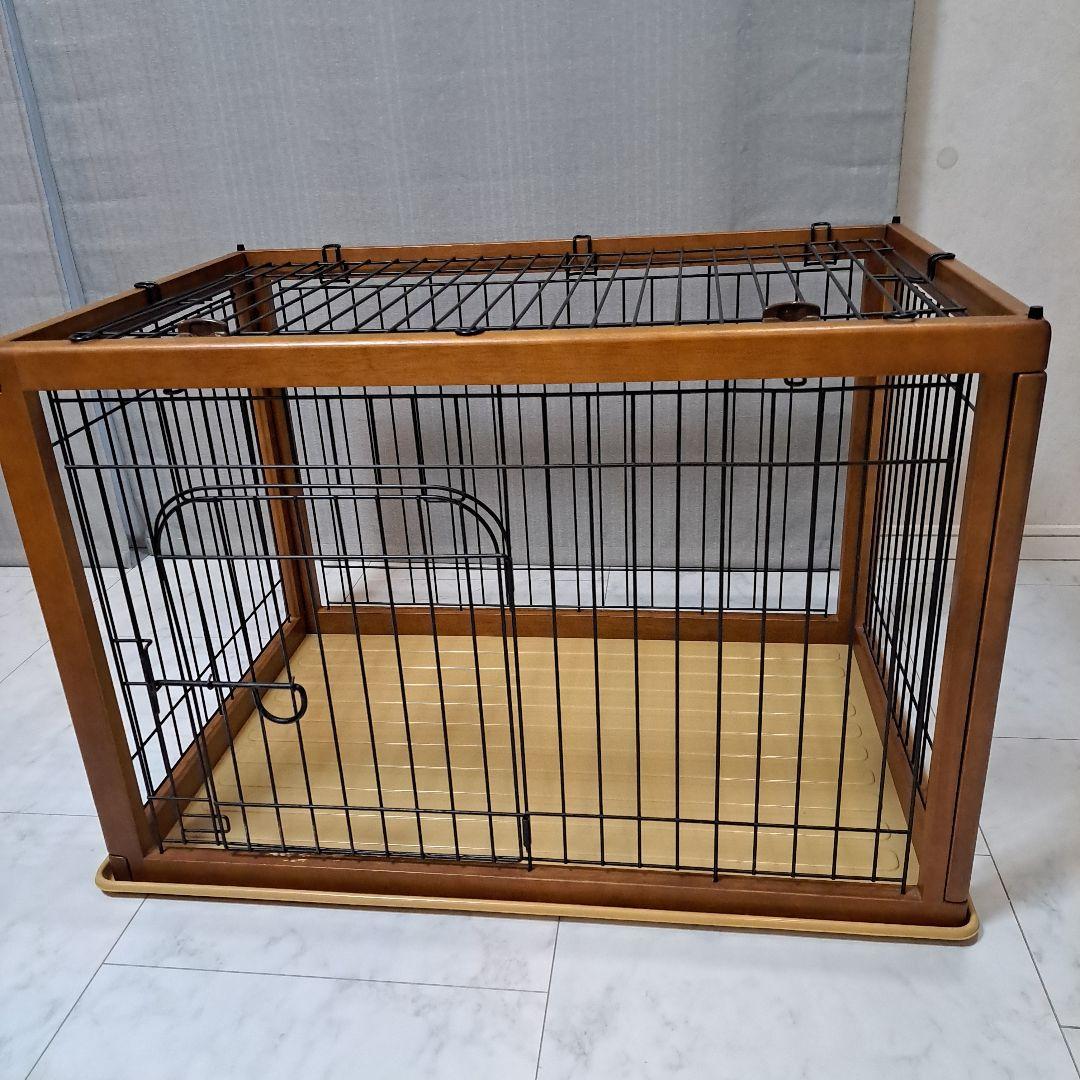 犬用ケージ 木製フレーム　屋根付き　ハウス　サークル　オマケつき