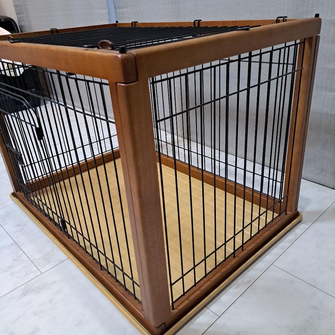 犬用ケージ 木製フレーム　屋根付き　ハウス　サークル　オマケつき