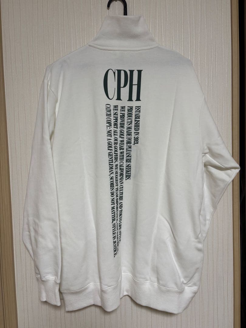 Cph/Golf ハーフジップスウェット M ホワイト キャプテンズヘルム