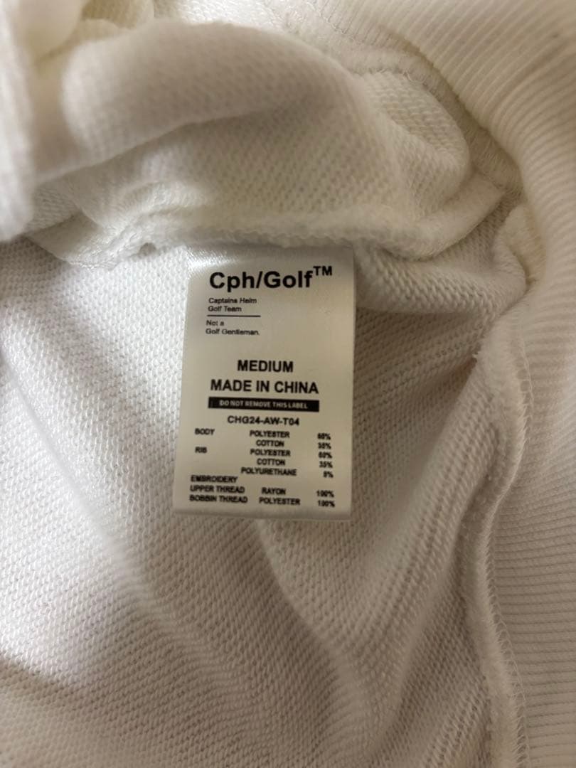 Cph/Golf ハーフジップスウェット M ホワイト キャプテンズヘルム