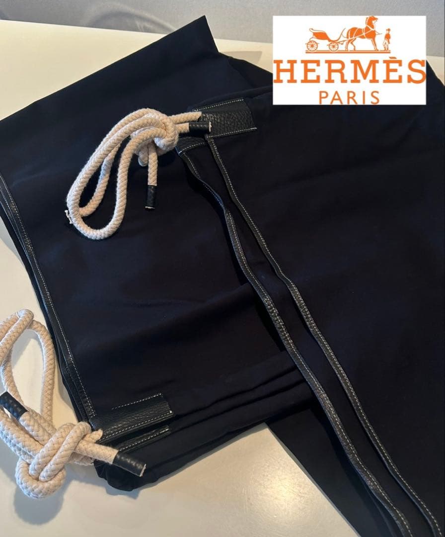 エルメス　ハンモック　キャンバス×レザー製