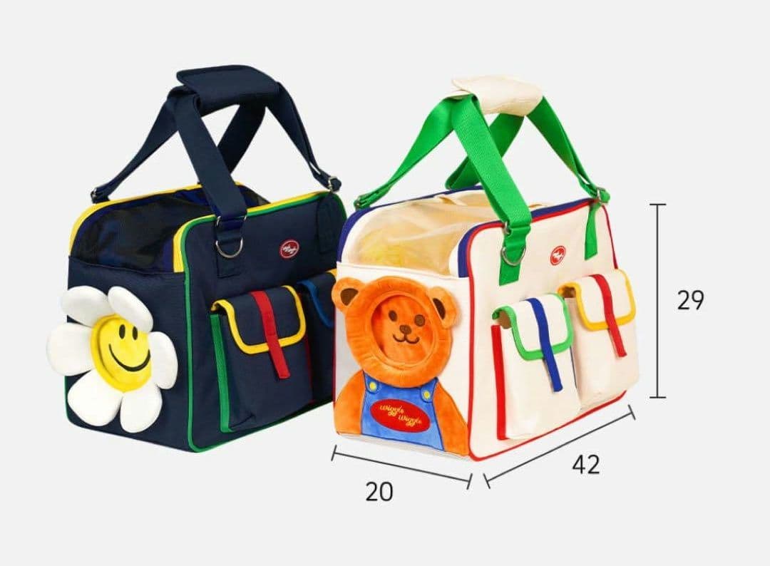 wiggle wiggle x pethroomコラボ 犬用 キャリーバッグ　紺