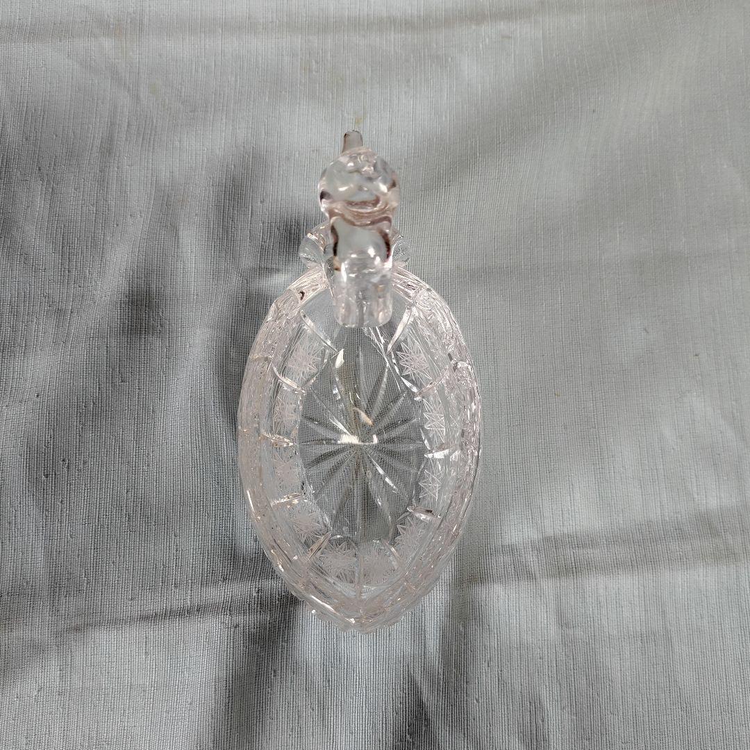 ボヘミアンクリスタル白鳥夫婦と同ガラス製子白鳥3羽家族