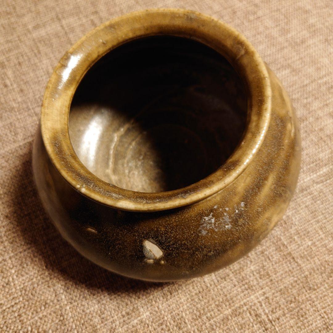 李朝飴釉算盤玉形壺