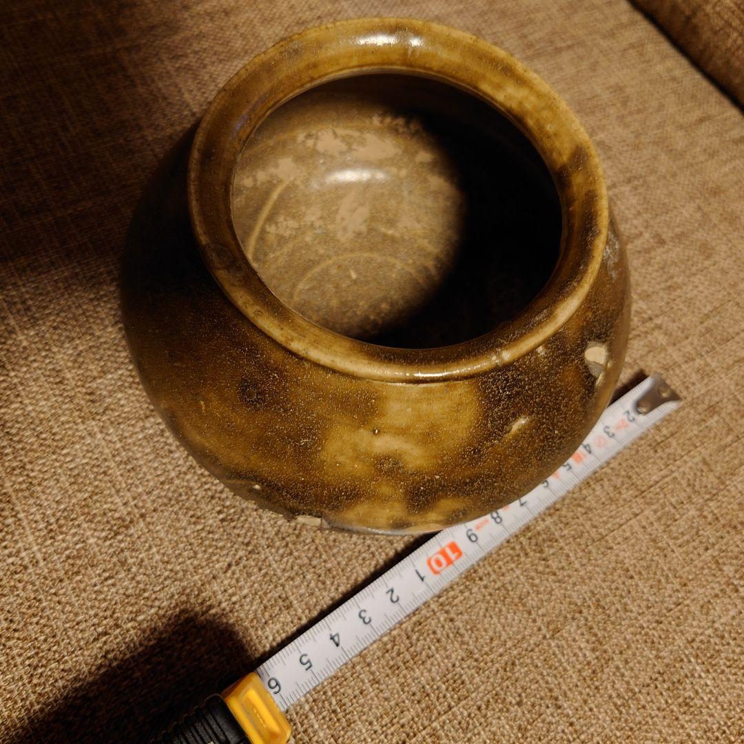 李朝飴釉算盤玉形壺