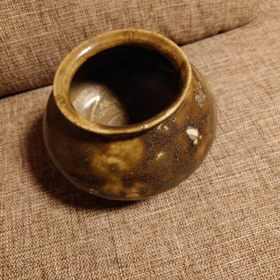 李朝飴釉算盤玉形壺