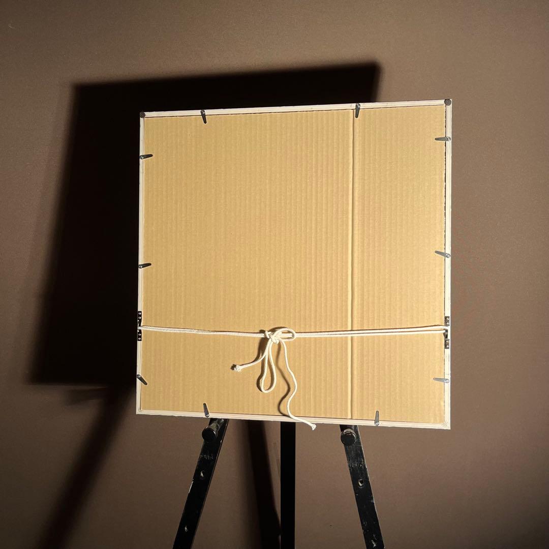 ★立体絵画★ 手書き油絵 ハートフラワー額付き 肉筆絵画 インテリア 油彩画