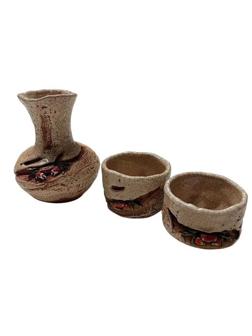 【希少品】 楽山焼きの湯呑　徳利セット