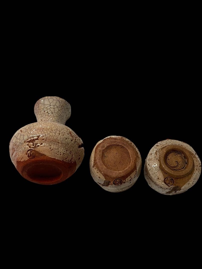 【希少品】 楽山焼きの湯呑　徳利セット