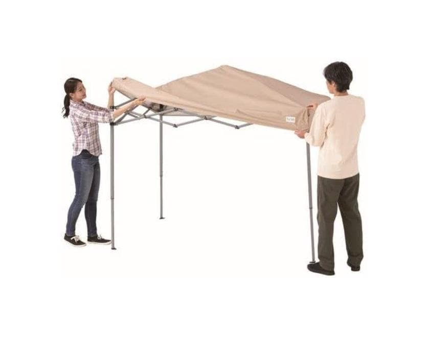 【未開封】組立てらくらくタープ 190×130 ベージュ DCM アウトドア