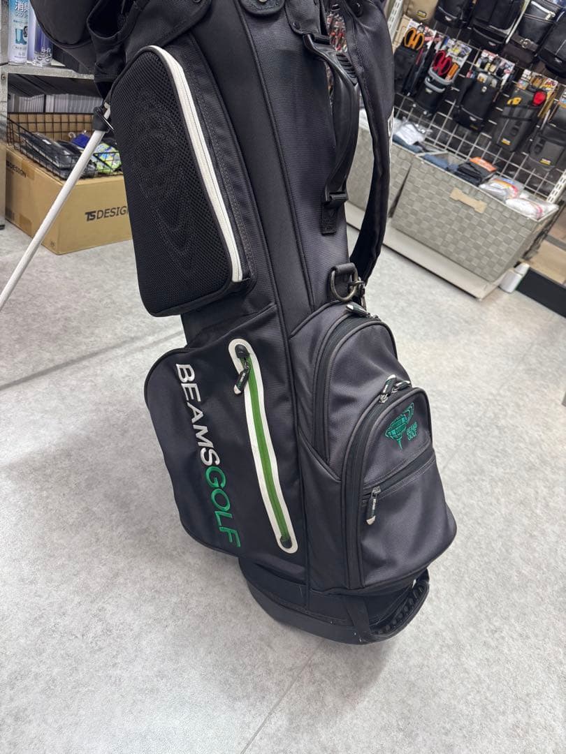 BEAMS GOLF スタンドバッグ ブラック/グリーン