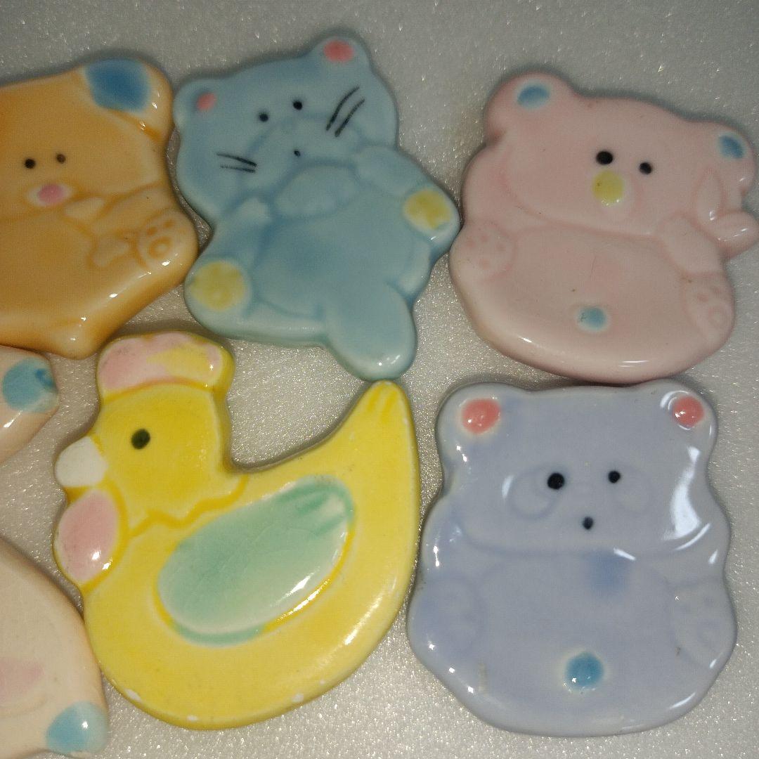 平成レトロ　箸置き　アニマル　陶器　カラフル ファンシー　カトラリー　食器