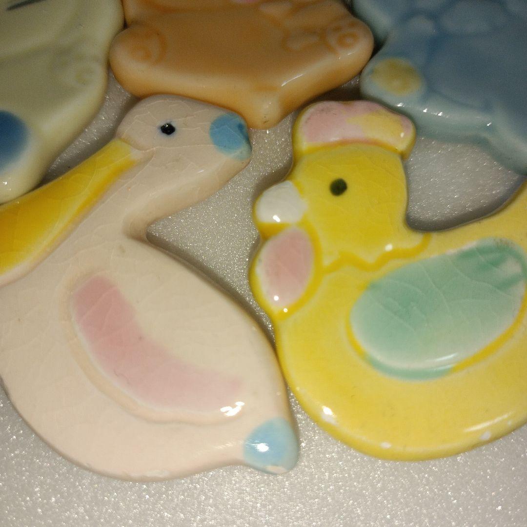 平成レトロ　箸置き　アニマル　陶器　カラフル ファンシー　カトラリー　食器