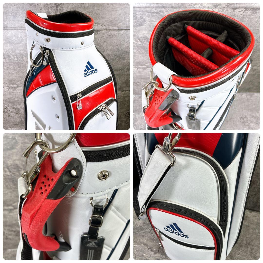 adidas ゴルフバッグ・キャディバッグ ホワイト/レッド/ネイビー 9型