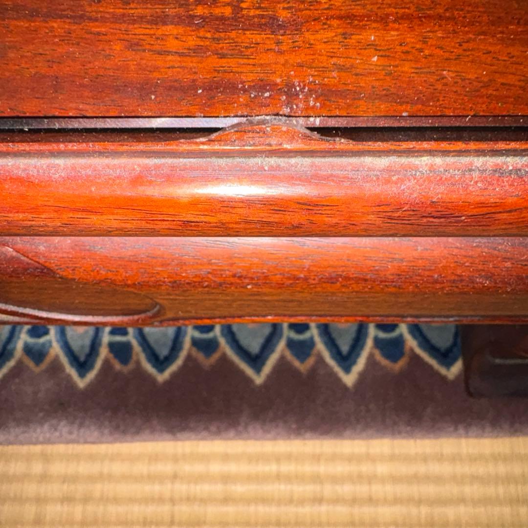 彫刻入り木製長方形座卓