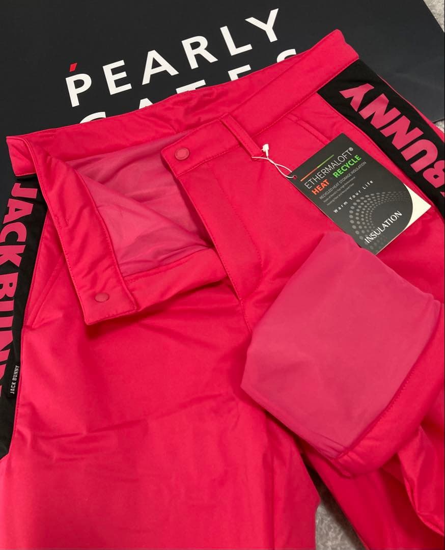 新品 パーリーゲイツ ジャックバニー PEスムース 中綿パンツ(6)LL/ピンク