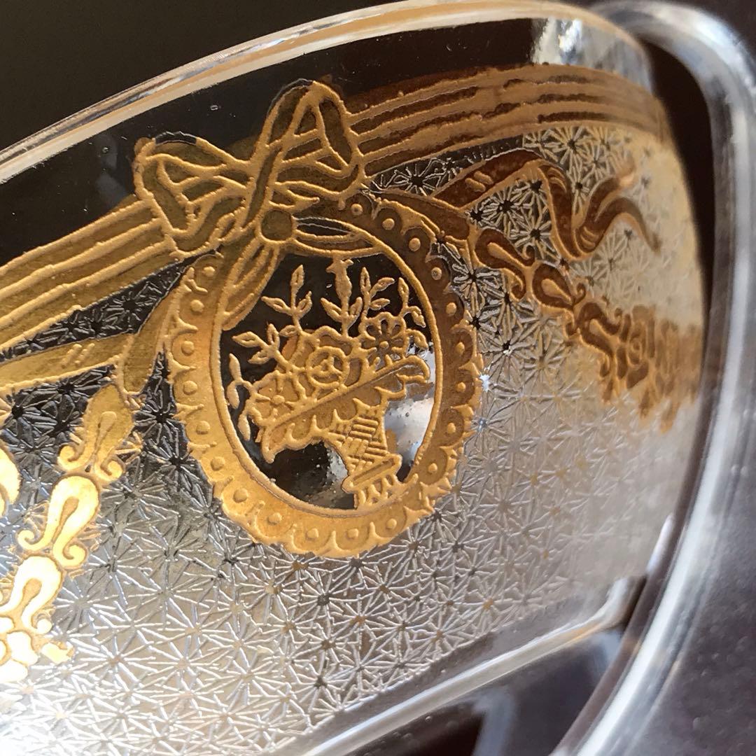 素敵な★オールドサンルイSt LouisサフォSaphoクリスタル石鹸入れ☆金彩