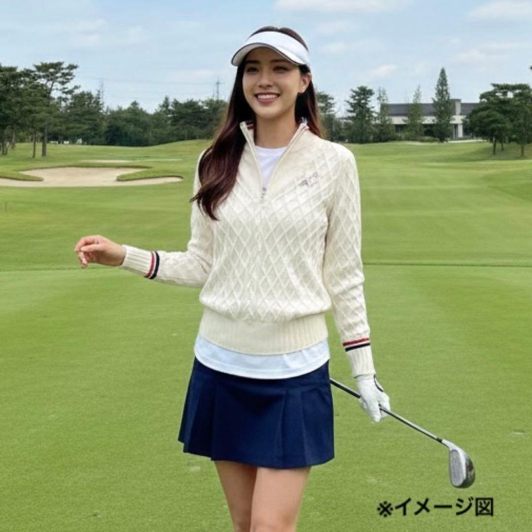 極美品✨G/FORE ジーフォア✨ハーフジップ ケーブルニット ウール100%