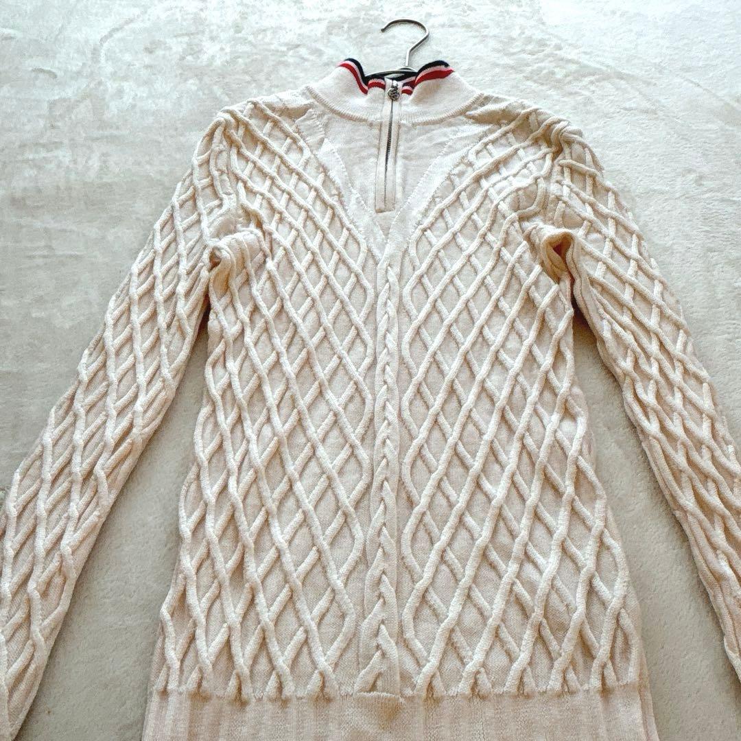 極美品✨G/FORE ジーフォア✨ハーフジップ ケーブルニット ウール100%