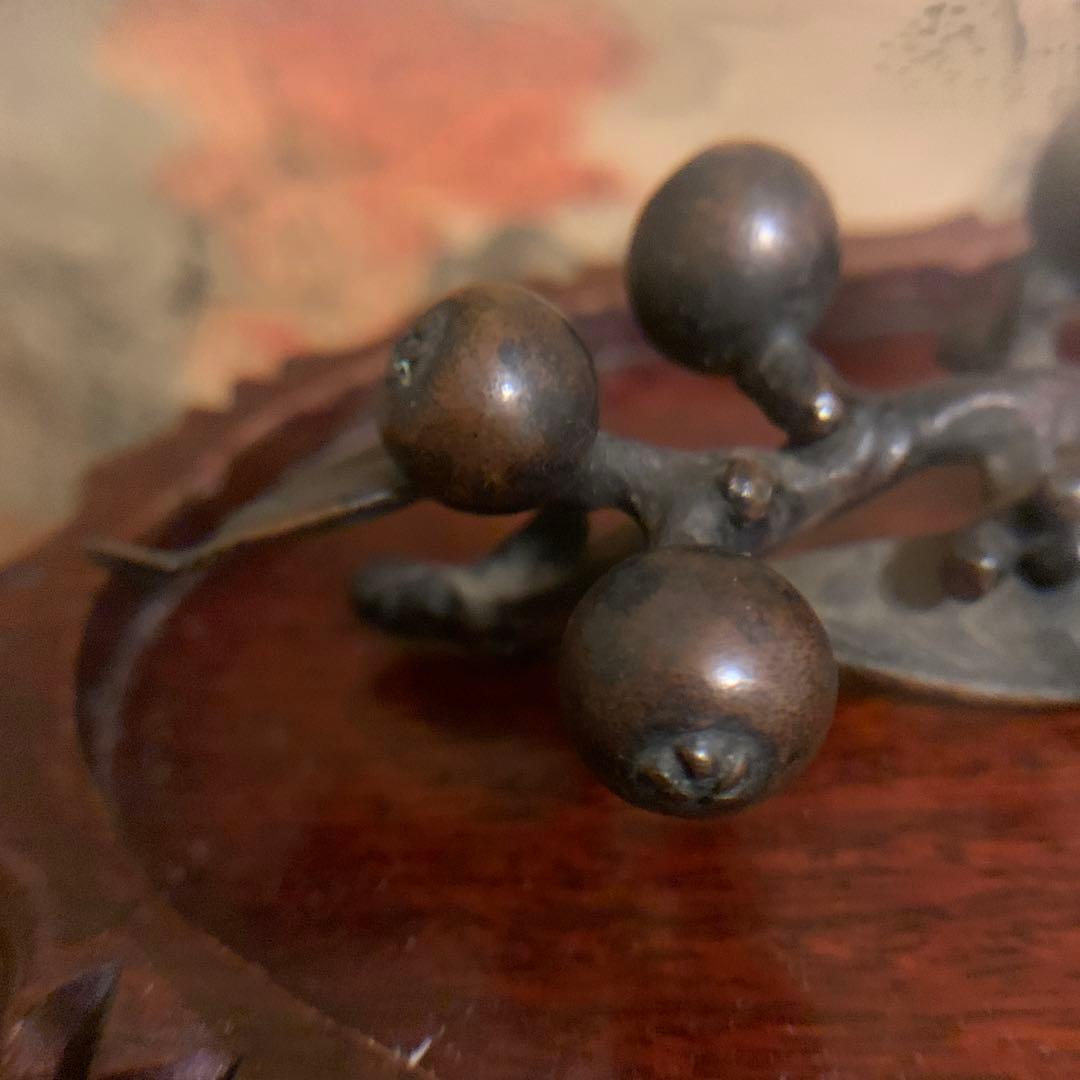 佐渡名工■三代本間琢斎 造 枇杷筆架　　共箱 215