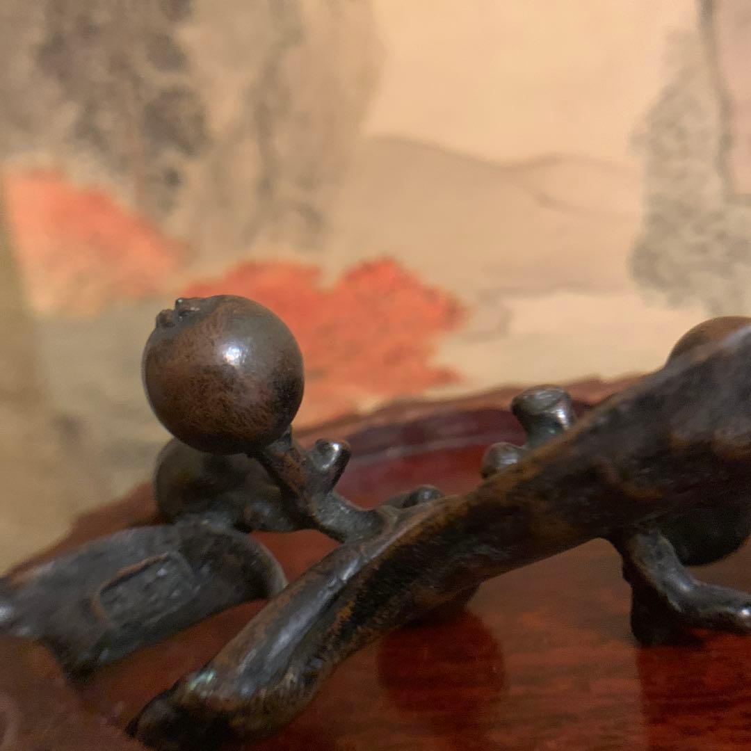 佐渡名工■三代本間琢斎 造 枇杷筆架　　共箱 215