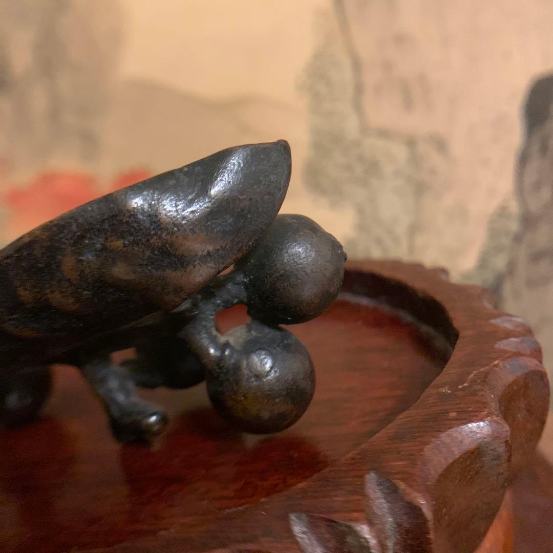 佐渡名工■三代本間琢斎 造 枇杷筆架　　共箱 215