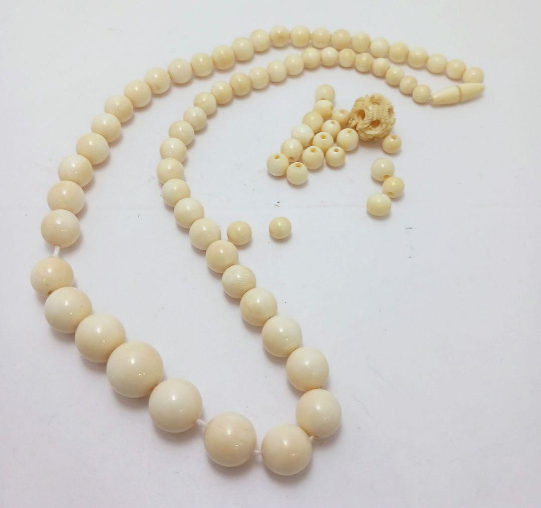 Y2892-13 高級彫刻 ネックレス・パーツ・天球セット 重量74.5g