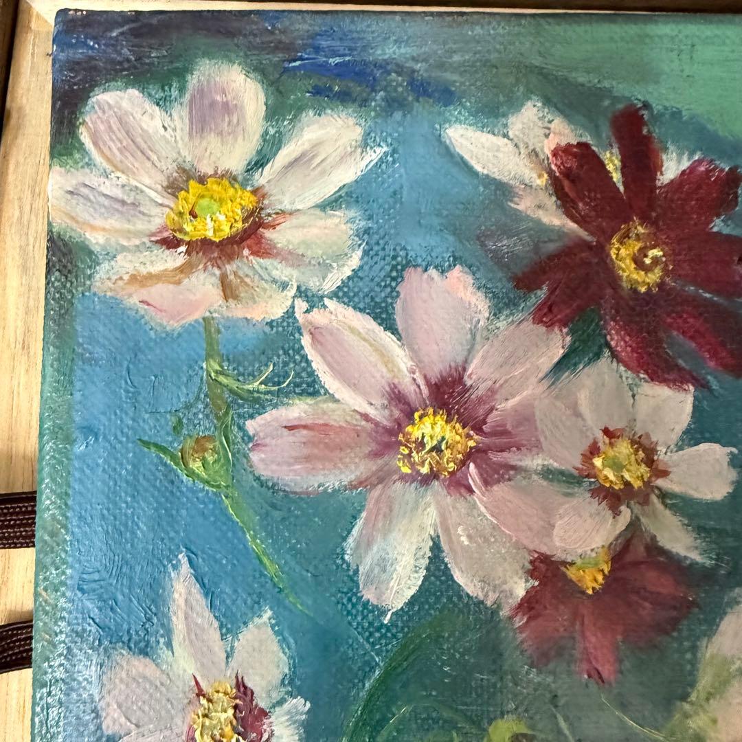 絵画 三岸節子 花 静物画 油絵 油彩 直筆 サイン入り