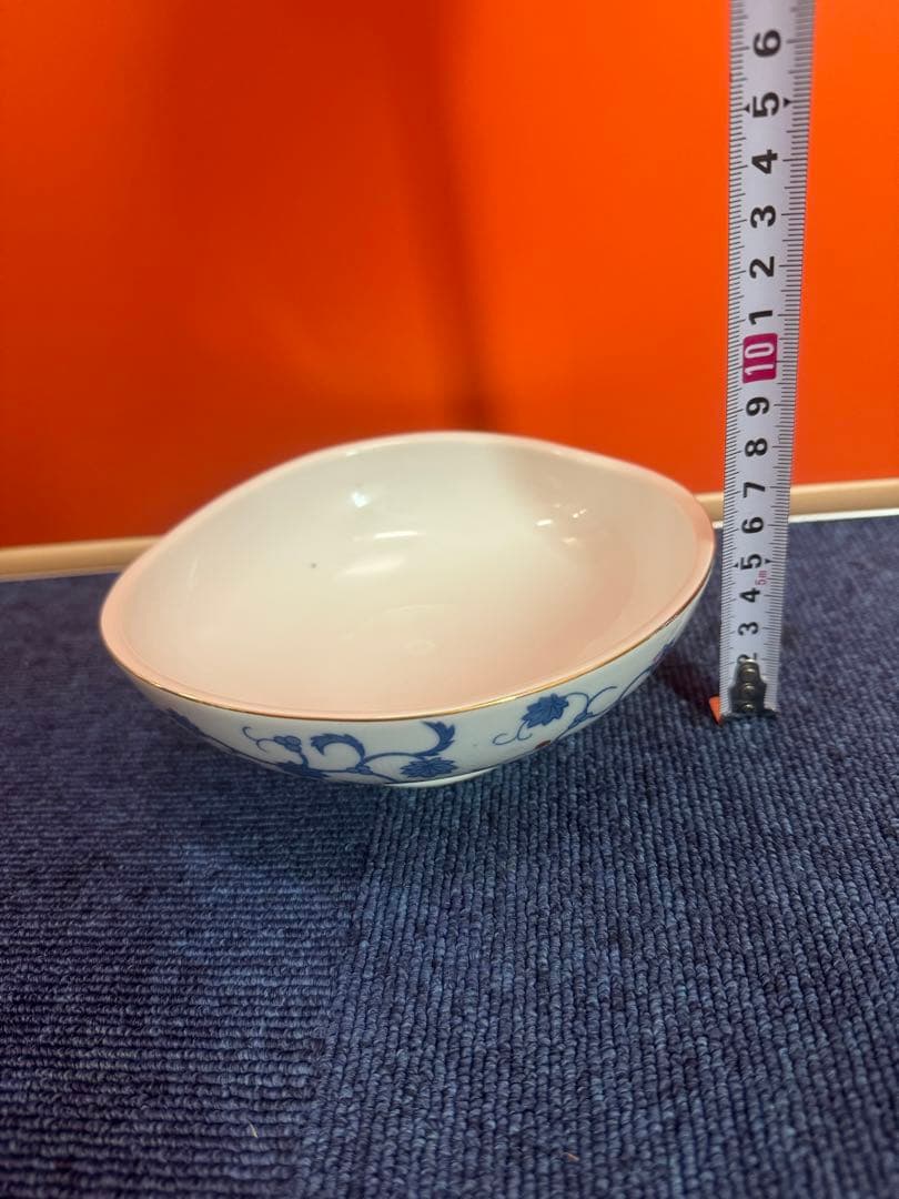 1699 深川製磁　花柄中鉢　8客　16cm 金彩