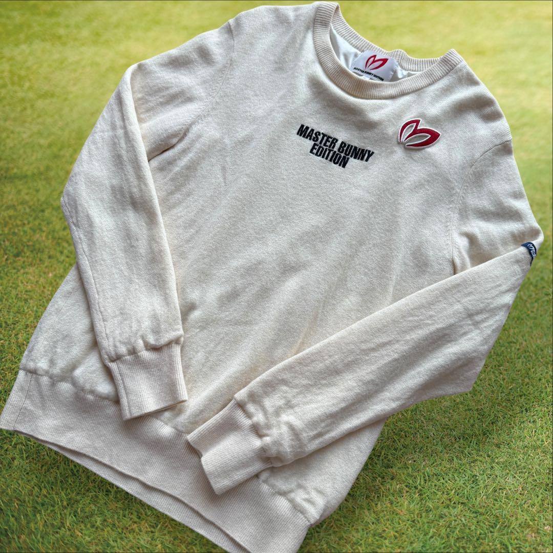 カシミヤ素材　蓄熱　防寒裏地　マスターバニー　ニット　オフホワイト　S〜M相当