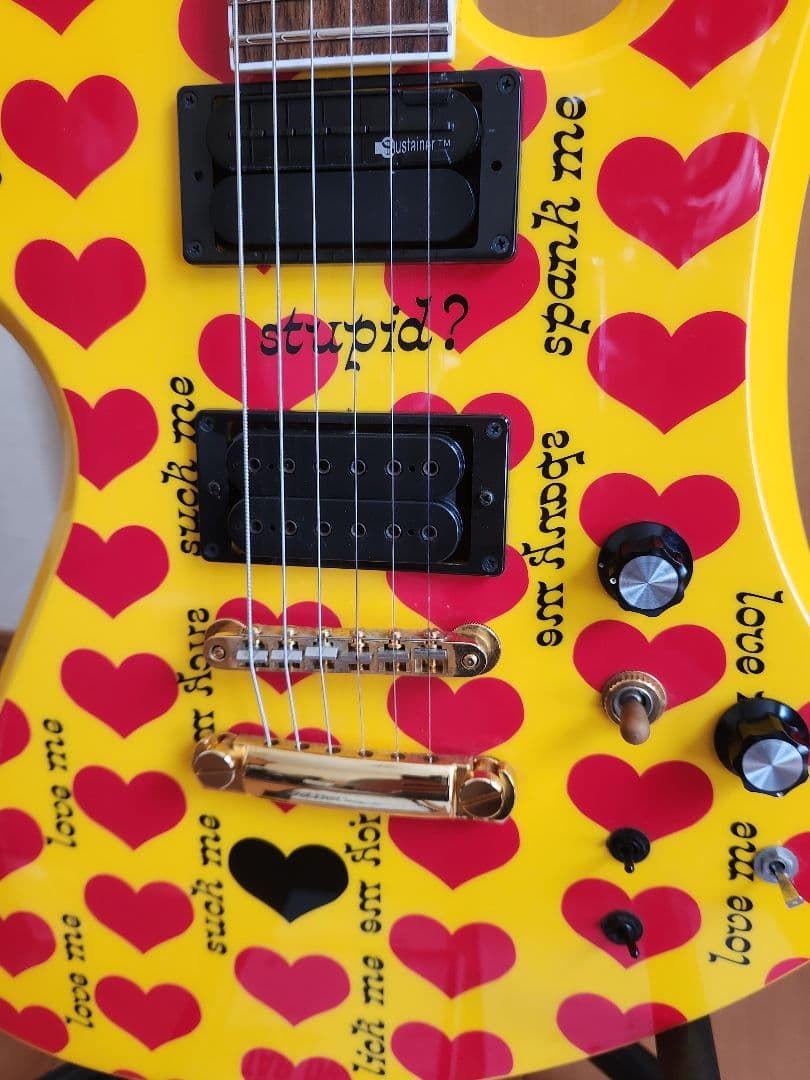 【美品/日本製】バーニーMG-145S HY hideモデル イエローハート