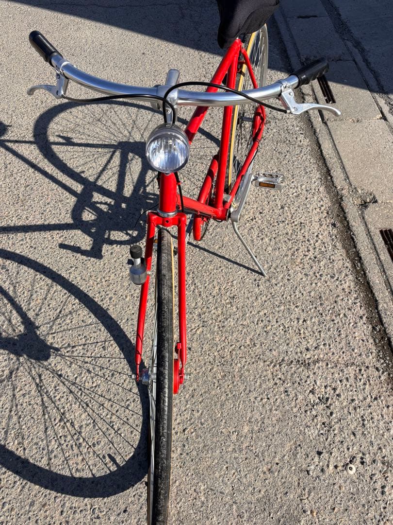 レトロ風 自転車 シングルギア 赤 中古 現状渡し