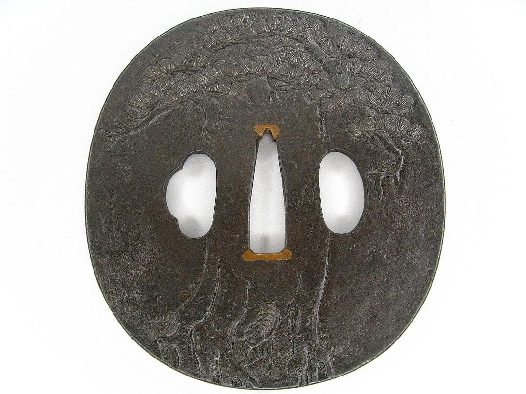 #在銘 #周防山口住 #末吉吾助 #松に馬 #時代 #金工 #日本刀 #刀装具