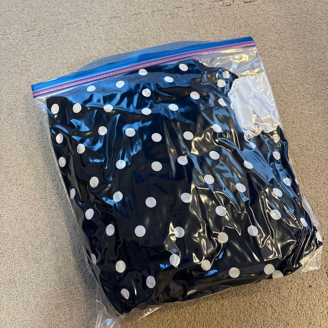 フラメンコ衣装 黒×白 ドット柄 フリル付き ロングワンピース