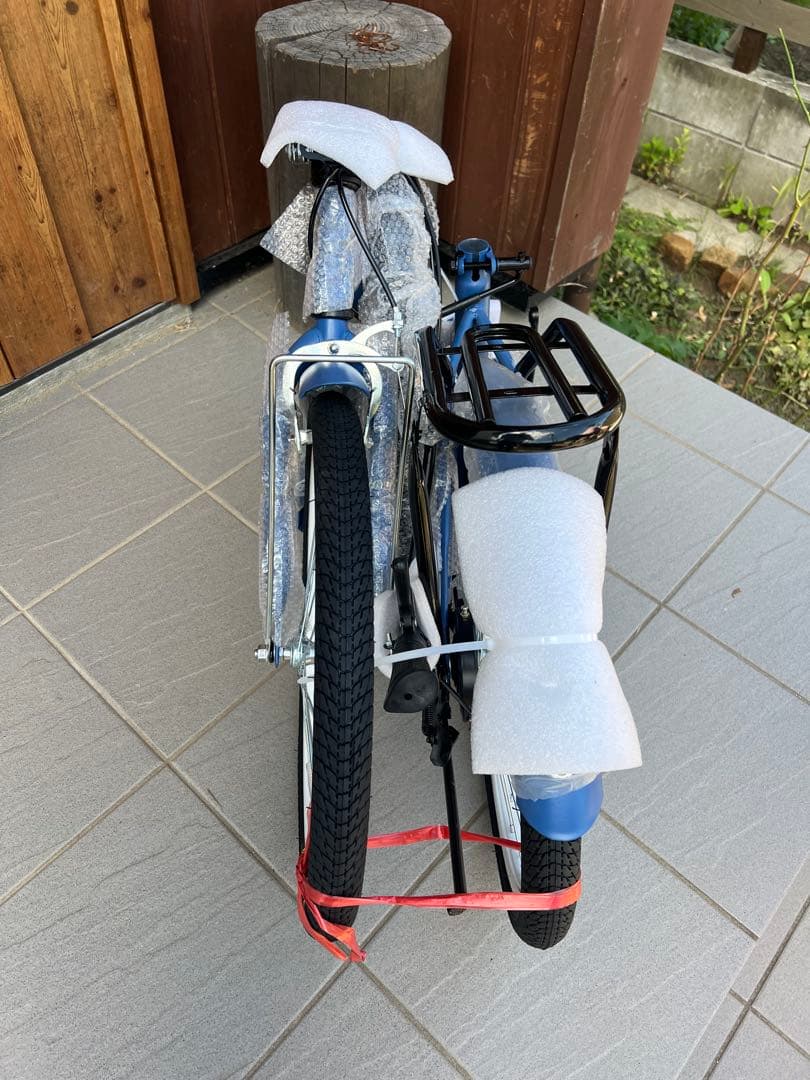 新品✨折りたたみ自転車 20インチ 7段変速 ブルー カゴ ワイヤー錠付き