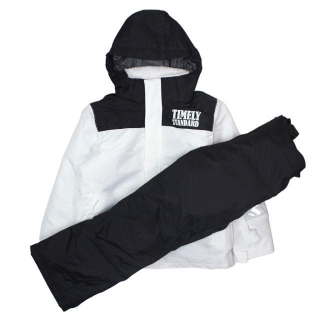 新品 スキーウェア 女の子 上下セット サイズ調整可能 ホワイト 160サイズ