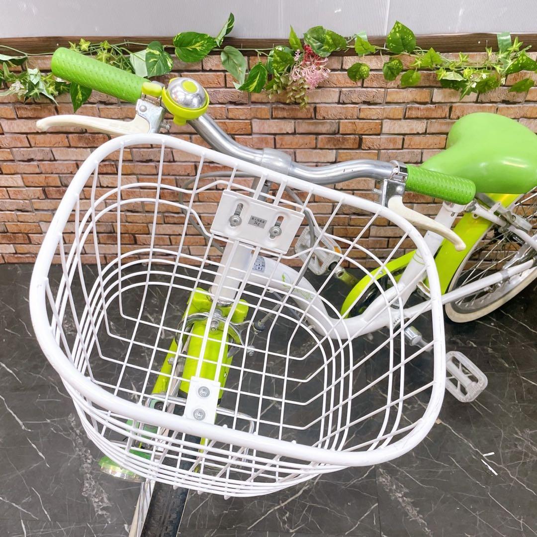 【42】子供用自転車 子供車 picolina ホワイト×黄緑 20インチ