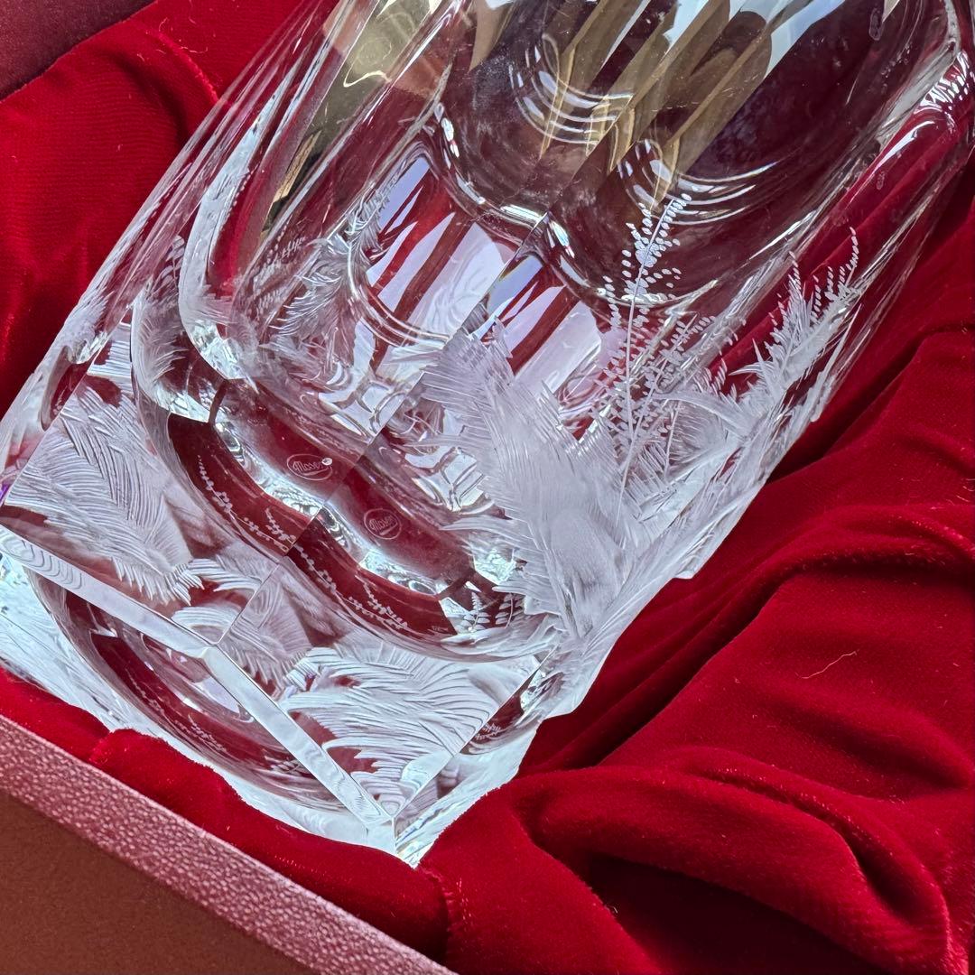 MOSER モーゼル ボヘミアン クリスタル 鹿 花瓶 手彫り フラワーベース