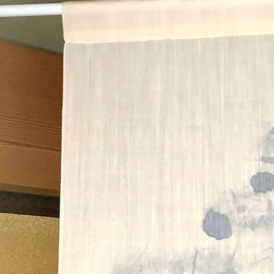 暖簾 本麻 藍墨『モンマルトル』水墨画家による肉筆 一点物