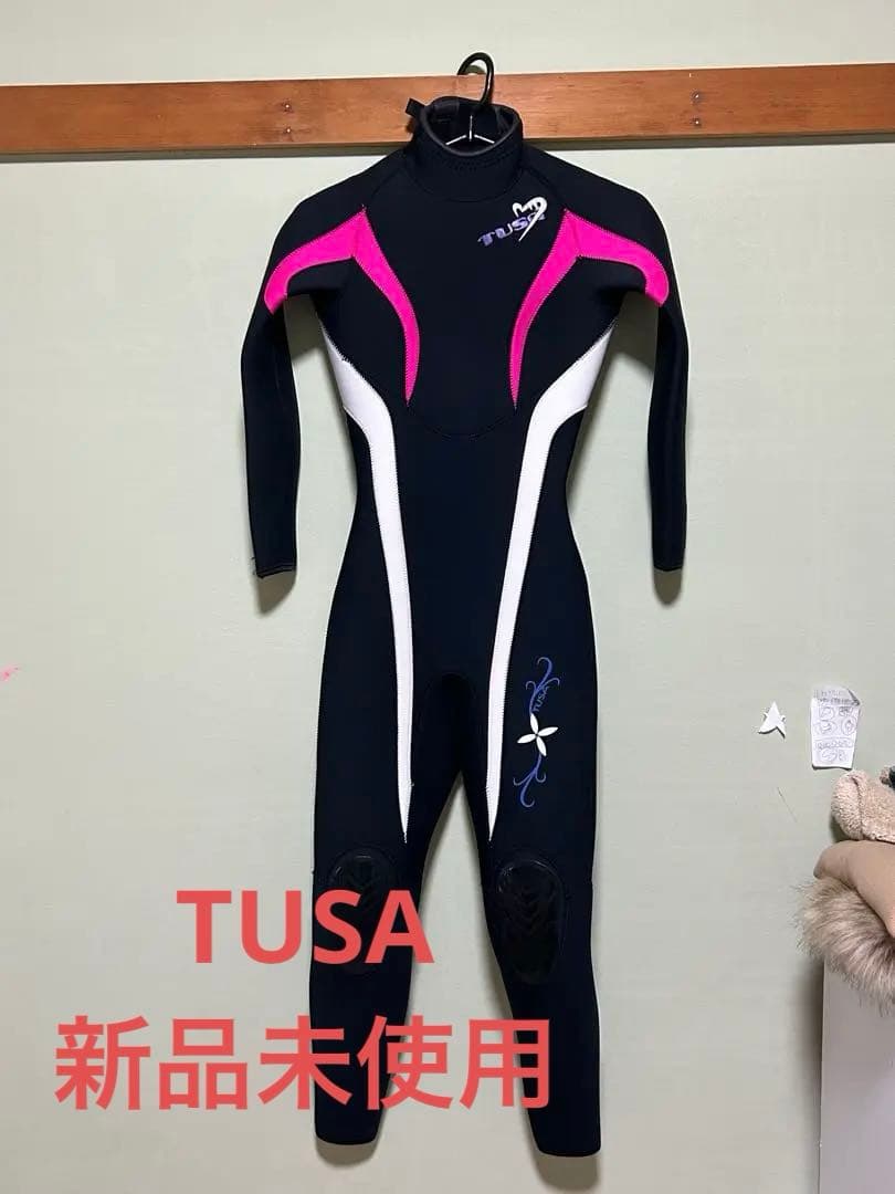 TUSAフルスーツ ウェットスーツ 黒 ピンク