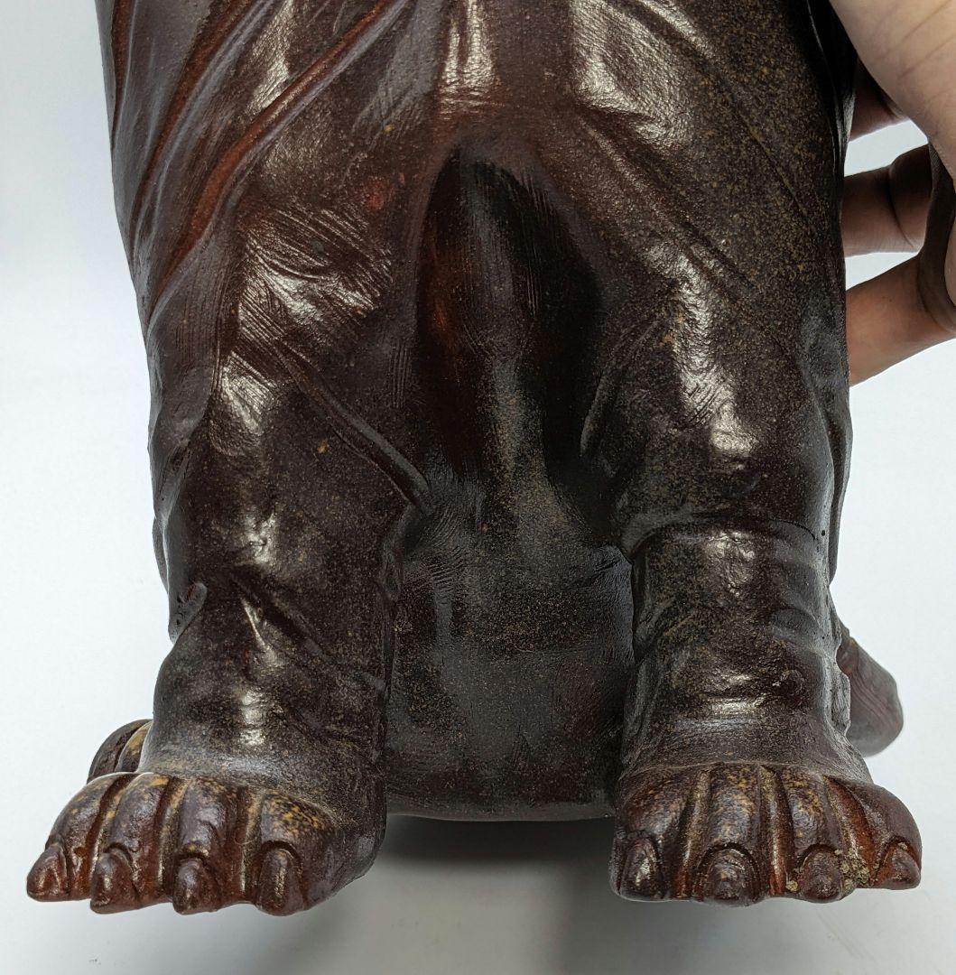 吉延英秀 備前焼 寅置物 虎 トラ Tiger 細工物 縁起物 魔除け 厄除け