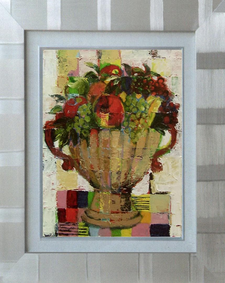油絵 菅家令子 絵 絵画 インテリア uF6-113002 静物 果物
