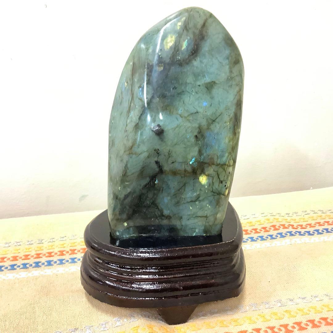 【前世の記憶、魂の学び】特大サイズ！天然石 ラブラドライト 原石置き物