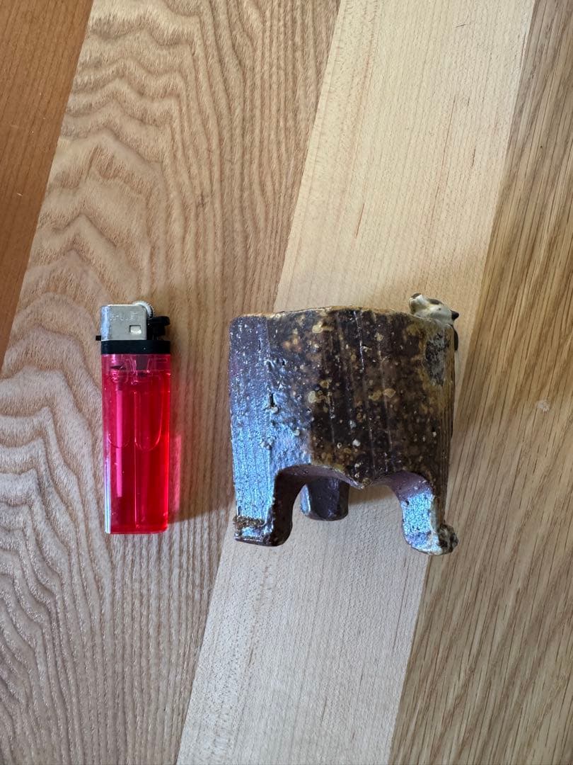 備前焼　森脇弘行　パンダ　三足ぐい呑　備前　陶器　茶具　湯呑み